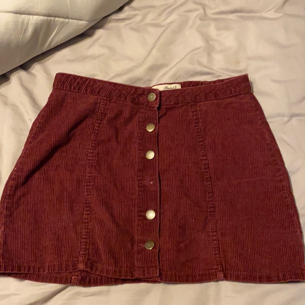 Red corduroy skirt